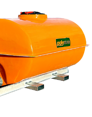 GFK-Bewässerungsfass 1000 Basic +, Stahlkufen, orange - Polyglas BW01000-BP-ora