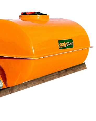 GFK-Bewässerungsfass 1000 Basic, Holzkufen, orange - Polyglas BW01000-B-ora